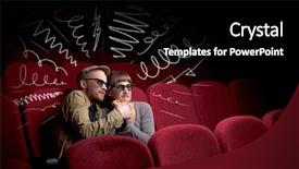  Presentation with movie popcorn - Slide deck consisting of while watching movie with doodle background and a  colored foreground