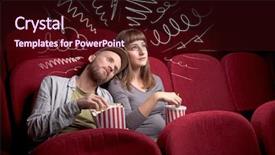  Presentation with popcorn movie - Slides enhanced with while watching movie with doodle background and a  colored foreground