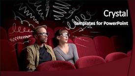  Presentation with popcorn movie - Beautiful presentation theme featuring while watching movie with doodle backdrop and a  colored foreground