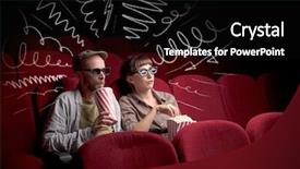  Presentation with popcorn movie - Beautiful slide deck featuring theater free - young cute couple sitting backdrop and a black colored foreground