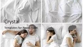  Presentation with catholic couple silhouette of young - Audience pleasing theme consisting of young cute couple sleeping together in bed backdrop and a light gray colored foreground