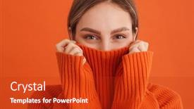  Presentation with rainbow over orad - Slide set enhanced with young-cute-girl-hiding background and a crimson colored foreground