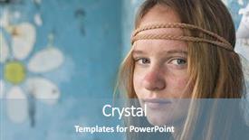  Presentation with hippie - Audience pleasing presentation theme consisting of young cute girl hippie painting backdrop and a teal colored foreground