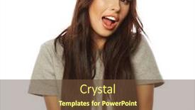  Presentation with hipster girl playing tetris game - Slide set enhanced with young-cute-smiling-hipster-girl background and a tawny brown colored foreground