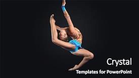 Presentation with show - Amazing presentation theme having rhythmic gymnastics - young cute woman in gymnast backdrop and a black colored foreground