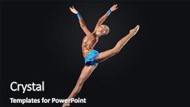  Presentation with black woman - Presentation theme with rhythmic gymnastics - young cute woman in gymnast background and a black colored foreground
