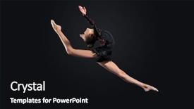  Presentation with black woman - Presentation theme consisting of competition gymnastics exercises - young cute woman in gymnast background and a black colored foreground