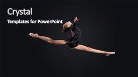  Presentation with black woman - Beautiful PPT layouts featuring competition gymnastics exercises - young cute woman in gymnast backdrop and a black colored foreground