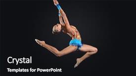  Presentation with show - Slides consisting of rhythmic gymnastics - young cute woman in gymnast background and a black colored foreground