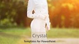  Presentation with summer trees - Audience pleasing theme consisting of young-cute-woman-in-white backdrop and a yellow colored foreground