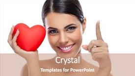  Presentation with saying - Beautiful PPT layouts featuring young cute woman saying carefully backdrop and a  colored foreground