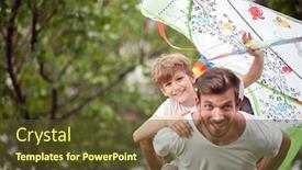  Presentation with kite - Amazing presentation theme having young-dad-running-with-son backdrop and a tawny brown colored foreground