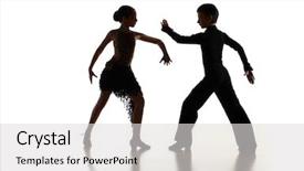  Presentation with dance - Beautiful presentation theme featuring young dancers in latin dance backdrop and a light gray colored foreground
