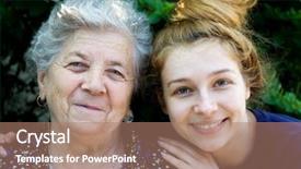  Presentation with follow up family - Audience pleasing presentation theme consisting of young daughter and old grandmother backdrop and a  colored foreground