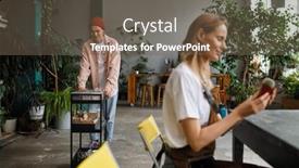  Presentation with craft - PPT theme consisting of young-decorators-at-craft-studio background and a  colored foreground