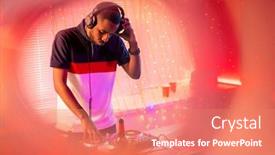  Presentation with african ethnicity - Amazing PPT layouts having young-deejay-of-african-ethnicity backdrop and a coral colored foreground