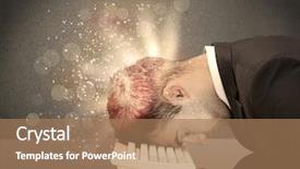  Presentation with depressed - Colorful slide deck enhanced with young-depressed-business-person-laying backdrop and a coral colored foreground