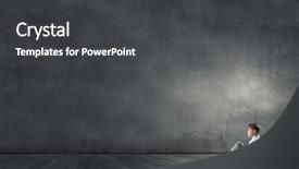  Presentation with depressed - Presentation theme consisting of young depressed businessman sitting background and a dark gray colored foreground