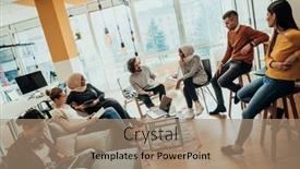  Presentation with new business ideas - Presentation theme featuring young-designer-giving-some-new background and a coral colored foreground