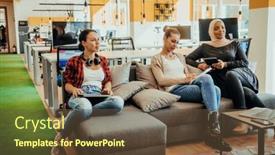  Presentation with new business ideas - PPT theme having young-designer-giving-some-new background and a tawny brown colored foreground