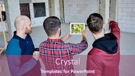  Presentation with interior designer - Presentation enhanced with young-designer-of-interior-holding background and a violet colored foreground