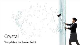  Presentation with glass - Theme with work word cloud collage business concept background background and a yellow colored foreground.