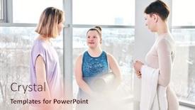  Presentation with consulting - Beautiful slides featuring young-disable-woman-in-activewear backdrop and a lemonade colored foreground