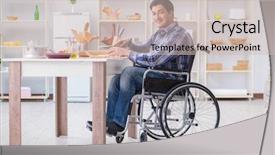  Presentation with food - Beautiful slide deck featuring young disabled husband preparing food backdrop and a  colored foreground