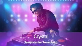 Presentation with stage lights - Presentation design enhanced with young disc jockey mixing music background and a purple colored foreground