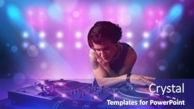 Presentation with stage lights - PPT layouts having young-disc-jockey-mixing-music background and a royal blue colored foreground