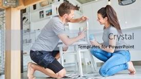  Presentation with upcycling - Beautiful slides featuring young-diy-couple-painting backdrop and a light blue colored foreground