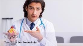  Presentation with cardiologist - Presentation consisting of young-doctor-cardiologist-with-heart background and a sky blue colored foreground