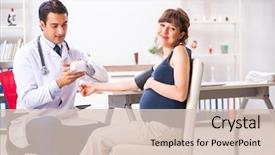  Presentation with blood pressure - Slide deck having checking pregnant woman's blood background and a lemonade colored foreground