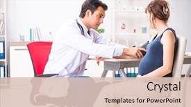  Presentation with blood pressure - Audience pleasing PPT theme consisting of checking pregnant woman's blood backdrop and a lemonade colored foreground