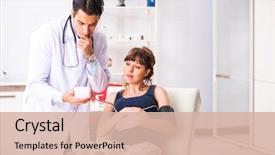  Presentation with blood pressure - PPT theme enhanced with checking pregnant woman's blood background and a lemonade colored foreground