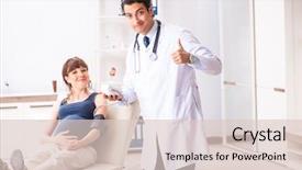  Presentation with pregnant woman doctor - Colorful theme enhanced with checking pregnant woman's blood backdrop and a lemonade colored foreground