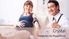  Presentation with measuring blood pressure in haitian - Slide deck enhanced with checking pregnant woman's blood background and a soft green colored foreground