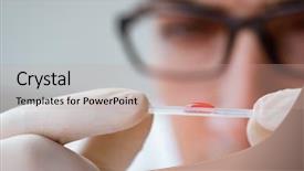  Presentation with blood test - Beautiful PPT layouts featuring young doctor doing the blood test backdrop and a coral colored foreground