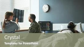  Presentation with military doctor - Presentation with young-doctor-explaining-details background and a gray colored foreground