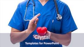  Presentation with heart - Audience pleasing theme consisting of young doctor in heart care backdrop and a ocean colored foreground