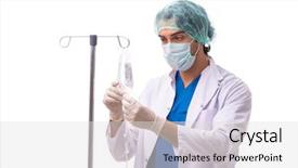  Presentation with infusion - Cool new theme with young doctor in infusion concept backdrop and a light gray colored foreground