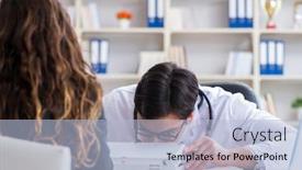  Presentation with fraud - Slide deck with young-doctor-in-medical-insurance background and a light blue colored foreground