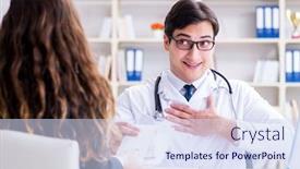  Presentation with medical concept - Slides with young-doctor-in-medical-insurance background and a sky blue colored foreground