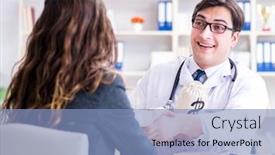  Presentation with medical concept - Slide deck featuring young-doctor-in-medical-insurance background and a light blue colored foreground