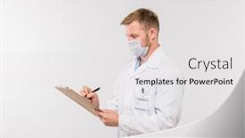  Presentation with prescriptions - Slide set having young-doctor-in-whitecoat background and a light gray colored foreground