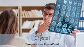  Presentation with computer tomography - Amazing slide set having young-doctor-looking-at-computer backdrop and a light blue colored foreground