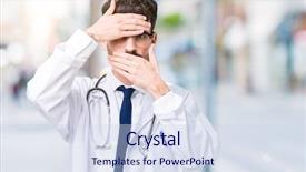  Presentation with doctor in hospital health insurance related icons healthcare person saving medical - PPT layouts consisting of young doctor man wearing hospital background and a  colored foreground