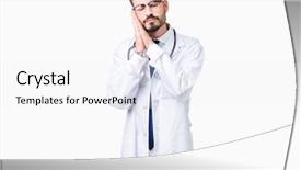  Presentation with hospital - Audience pleasing PPT layouts consisting of young doctor man wearing hospital backdrop and a  colored foreground