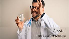  Presentation with eye glass - Theme enhanced with young-doctor-man-wearing-stethoscope background and a mint green colored foreground