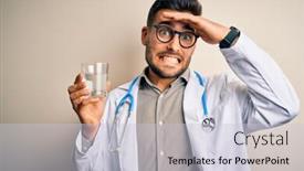  Presentation with fresh water - Amazing PPT layouts having young-doctor-man-wearing-stethoscope backdrop and a lemonade colored foreground